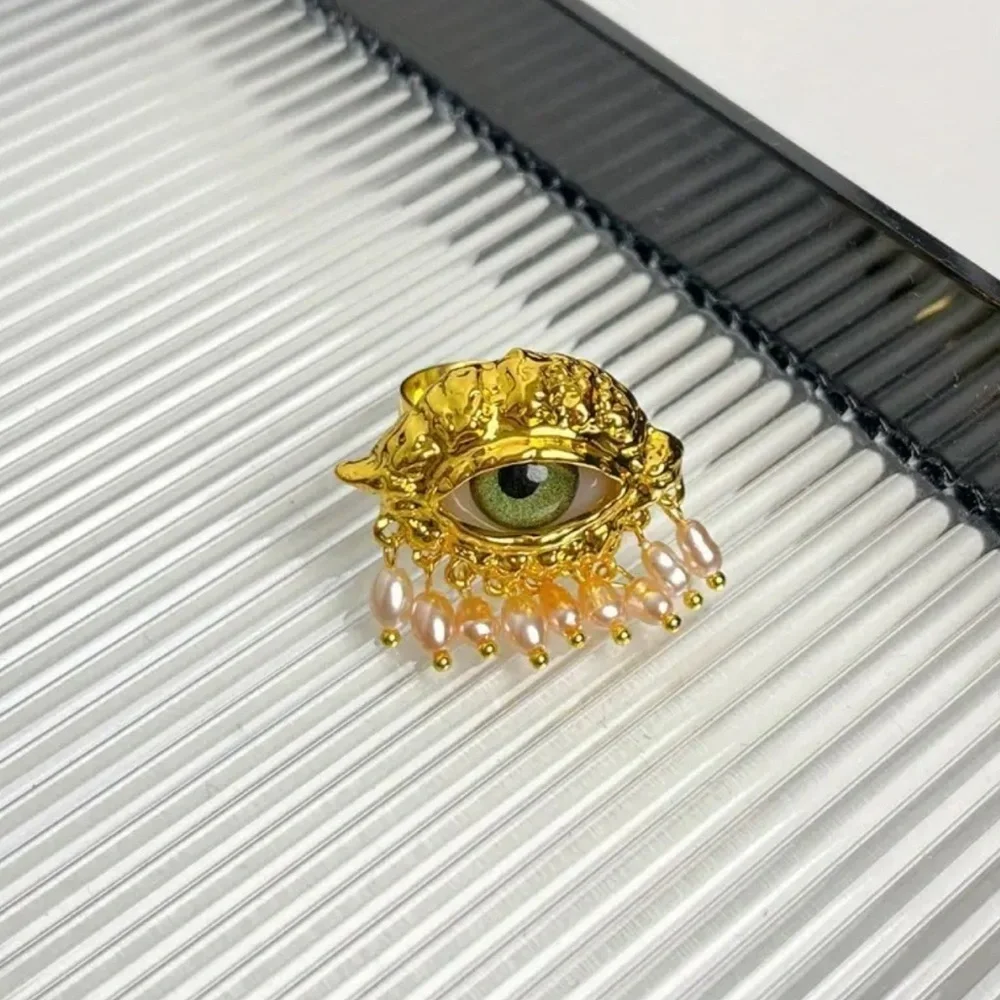 NEW! Gaze Devil’s Eye Ring Lucky Protective Imitation Pearl Ring 🧿 A3-101